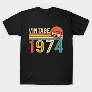 Vintage 1974 50th Birthday Gift Idea Retro Cassette Tape T-Shirt